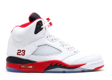 jordan 5 red black white